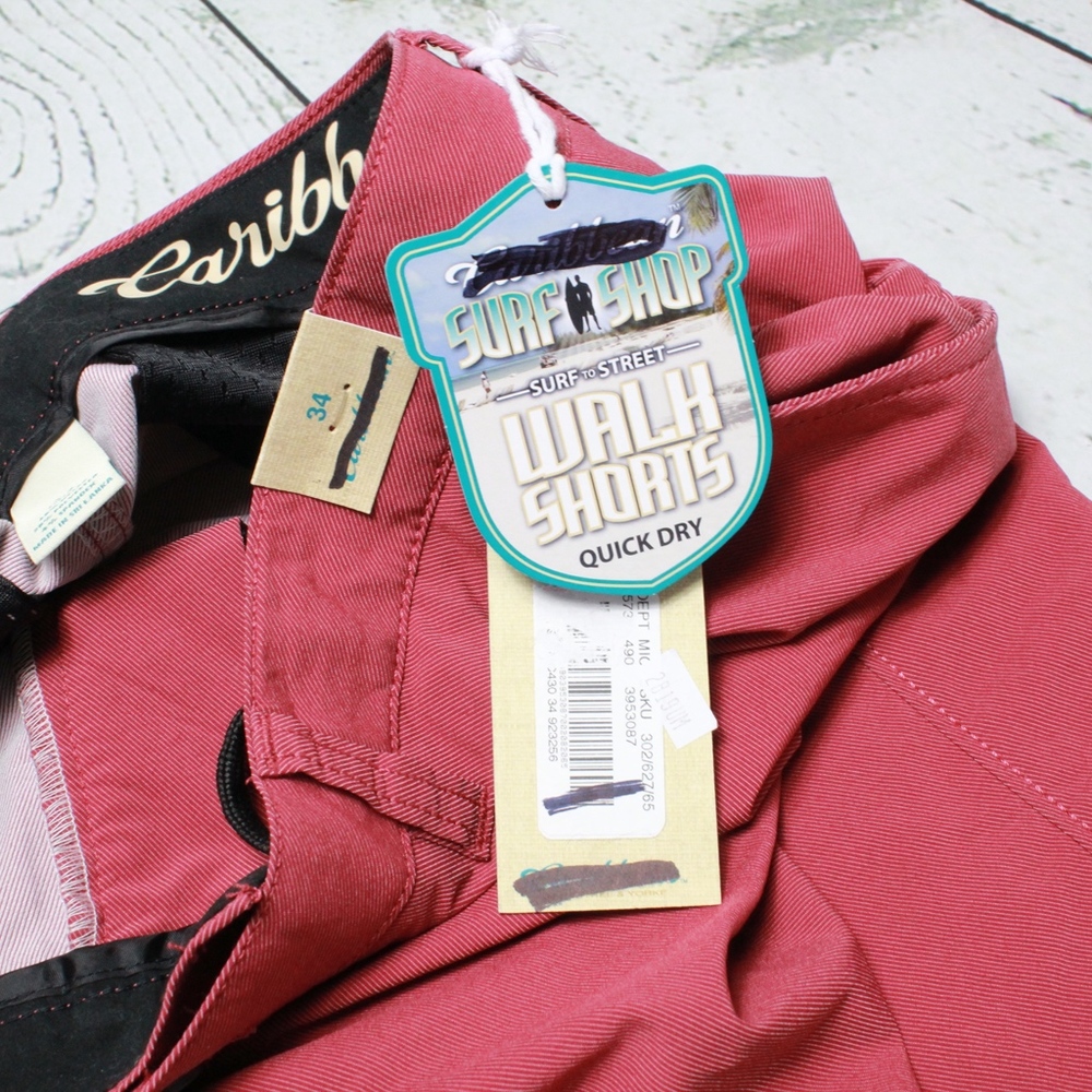 NEW Caribbean Shop Surf to Street Walk Shorts 34 - Picture 7 of 8